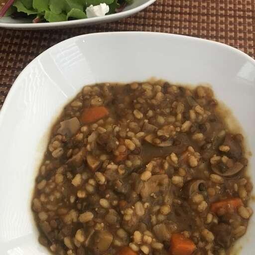 Barley, Lentil, and Mushroom Soup